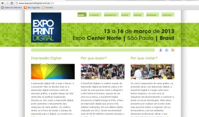 Site oficial da ExpoPrint Digital 2013 já está online! 
